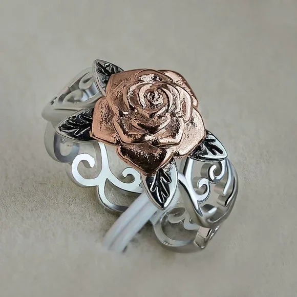 ✨ Eternity Flower Hollow Carved Fever Silver Vintage Rings for Women, EVGG1428 - Picture 3 of 6